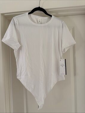 lululemon athletica White and Black Crewneck Bodysuit Tag
